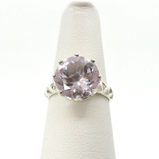 Sterling Silver Light Purple Amethyst Ring Pierced February Birthstone New