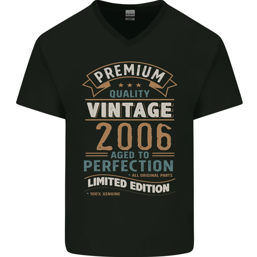 Premium Vintage 19th Birthday 2006 Mens V-Neck Cotton T-Shirt - Bild 9 von 31