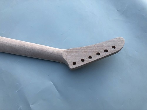 1 juego de kit de guitarra mástil de guitarra 22 trastes caoba llama arce conjunto en cuerpo de guitarra - Imagen 5 de 11