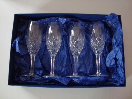 Set of 4 Crystal Champagne Flute Glasses 18 cm high - Picture 2 of 6