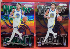 2X Jonathan Kuminga 2021-22 Prizm Instant Impact Green Wave Rookie Rc #7 + BASE