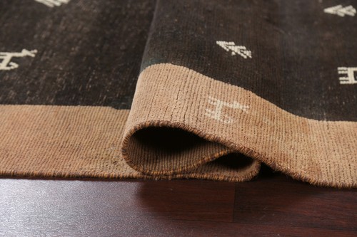Semi-Antique Gabbeh Geometric Oriental Area Rug Tribal Handmade Wool Carpet 5x6 - Picture 12 of 12