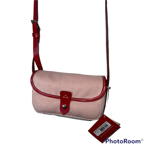 Dooney & Bourke Small East West Crossbody Flap Top Bag Red White NEW 90s Y2k - Picture 4 of 9