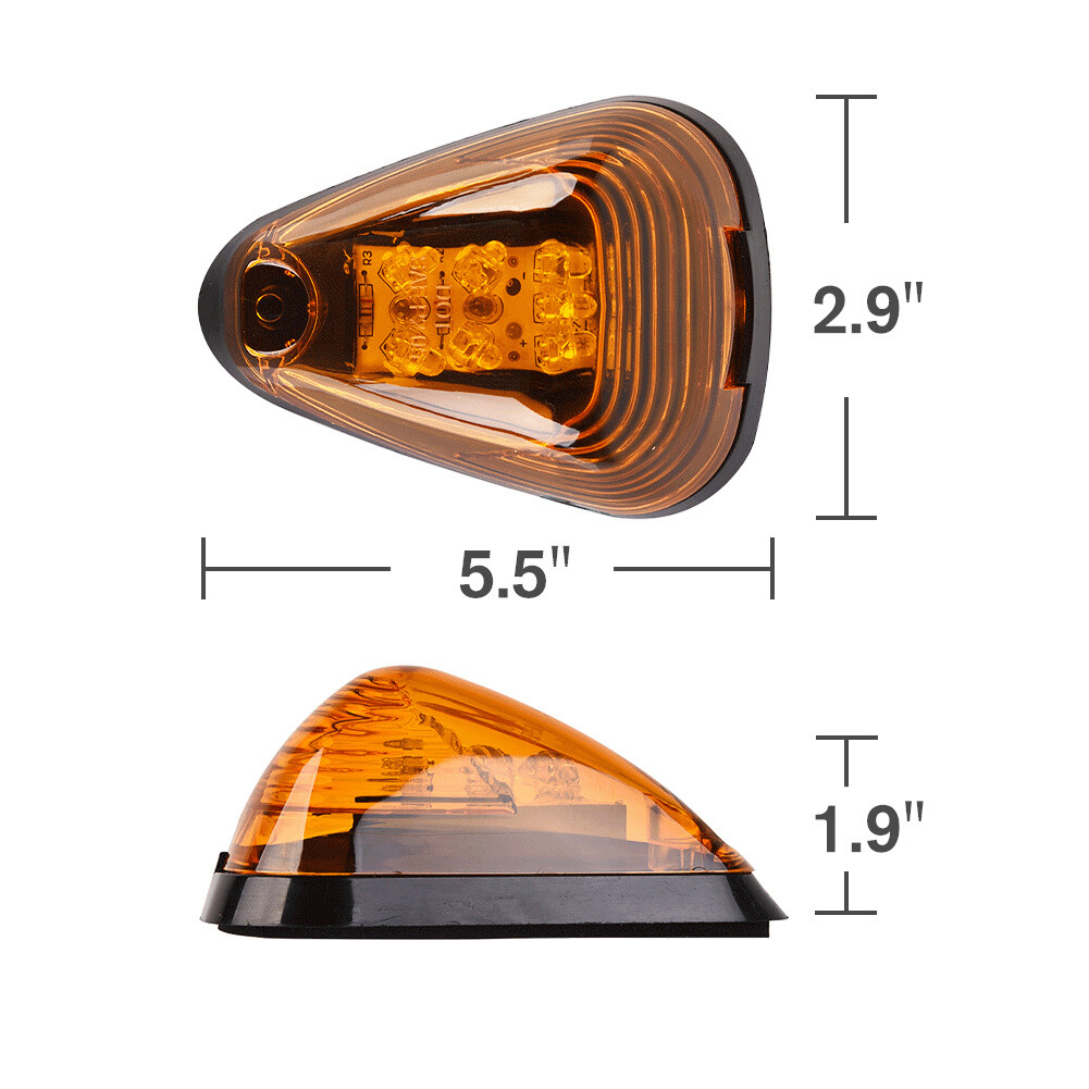 5x Amber Cab Roof Top Light Marker 9 LED for 19992016 Ford E/F Pickups