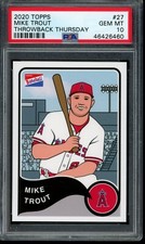 2020 Topps Throwback Thursday #27 Mike Trout Bazooka Joe SP PSA 10 Gem Mint Card