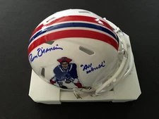 RUSS FRANCIS AUTOGRAPHED PATRIOTS MINI HELMET W/ INSCRIPTION  J.S.A.