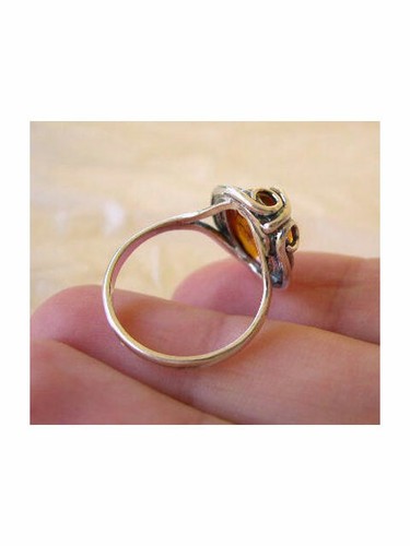 ANELLO FATTO A MANO VERDE BALTICO BUTTERSCOTCH o MIELE AMBRA & ARGENTO STERLING - Foto 9 di 29