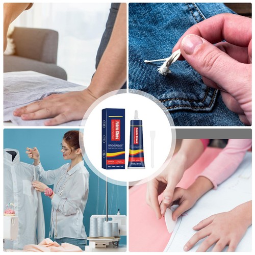 Extra Strong Fabric Glue 50g Washable Adhesive Repair Hemming Sewing Textile - Picture 10 of 12