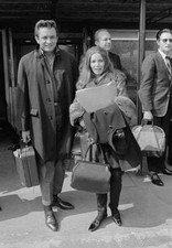 American country singer Johnny Cash with his wife June Carter - 1968 Old Photo