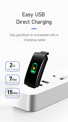Smart Watch White Blood Pressure Bracelet Wristband Fitness Tracker Heart Rate - Picture 3 of 6