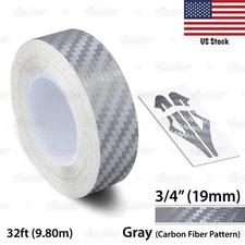 3/4" Roll Vinyl Pinstriping Pin Stripe Line Tape Sticker 19mm CARBON FIBER GRAY