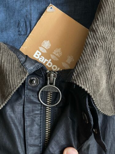 BNWT Barbour Seadale waxed linen black jacket S/S 2014 size medium 22” P2P - Picture 8 of 15