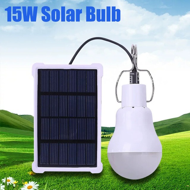 New 20W Solar Panel Power LED Bulb Light Outdoor Camping Tent Energy Lamp USA New 20W Solar Panel Power LED Bulb Light Outdoor Camping Tent Energy Lamp USA