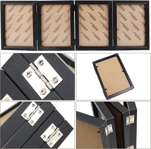 4 Folding 5x7 Inch Hinged Picture Frame High Definition Natural Wood Picture Fr - Bild 5 von 6