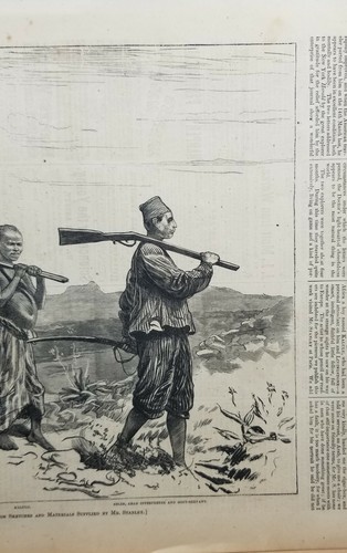 Harpers Weekly Line Artwork Stanley Africa American Flag On his Way to the Coast - Picture 4 of 7