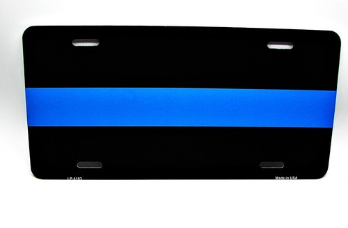 THIN BLUE LINE POLICE LAW ENFORCEMENT Metal Novelty Car License Plate Auto Tag - Picture 5 of 15