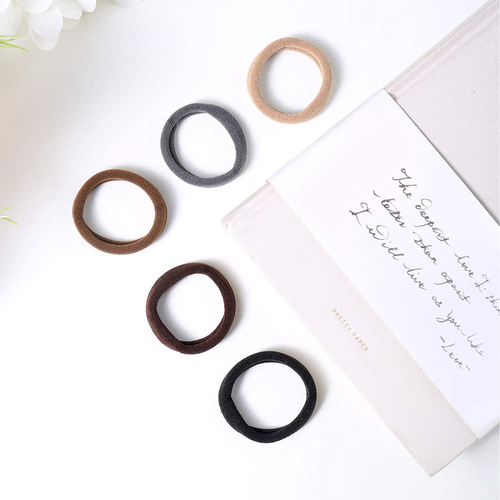 100 Pcs Thick Seamless Brown Hair Ties, Ponytail Holders Hair Accessories - Picture 5 of 12