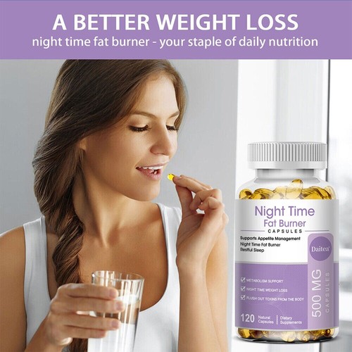 Night Time Fat Burner Capsules Metabolism Support 120 Capsules - Picture 5 of 9