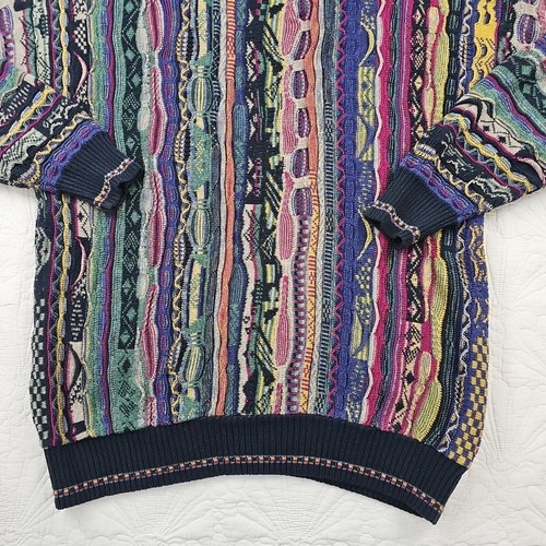 Suéter Tejido 3D Estilo Coogi De Colección John Ashford Italia Talla XL Multicolor - Imagen 10 de 10