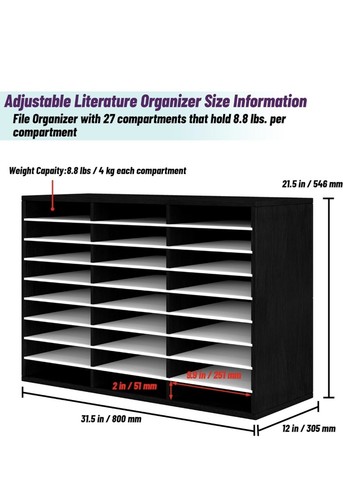 Ablagefächer 27 Fächer A4 Papier Organizer Stabil Post Sortierer Organizer - Bild 2 von 7