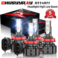H11 H9 6000K LED Headlight Bulb High Low Beam for Toyota Tacoma 2016-2023