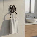 Western Star & Horseshoe Cast Iron Towel Ring, Rustic Country Bathroom Accent