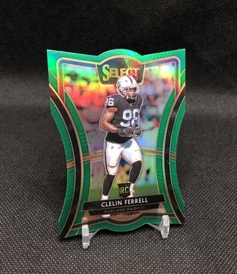 2019 Select Clelin Ferrell /5 GREEN PRIZM PREMIER LEVEL Die-Cut SSP RC 109 (5/5)