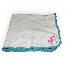Just One You Carters Birds White Black Polka Dot Teal Ruffle Blanket 31  X 23  
