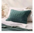 NWT Casaluna Heavyweight Linen Blend Quilt Pillow Sham Dark Teal Blue Standard*