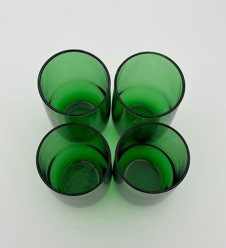Anchor Hocking Forest Green Juice Glasses “Roly-Poly Tumblers” Set of 4 - Picture 3 of 6