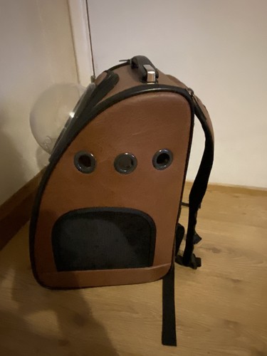 Mochila porta mascotas marrón PETRIP - Imagen 2 de 9