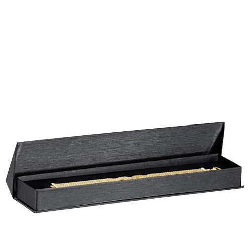 Black Bracelet Box - Silk Brushed Cardboard Paper Jewelry Gift Box With Elite - Picture 4 of 7