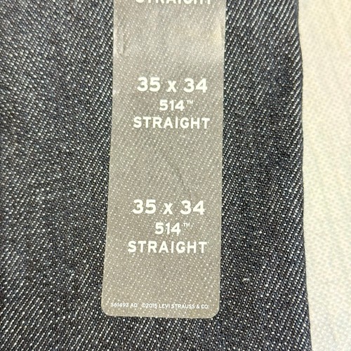 Levi's 514 Denim Jeans 35x34 Dark Wash Straight NEW No Stretch - Picture 9 of 10
