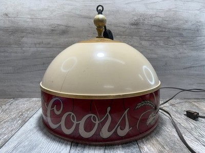 Vintage Coors Company Hanging Light Lamp Beer Bar Billiards Breweriana broken