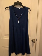 Women's Deep Blue Summer Shift DRESS - Size S - Sleeveless