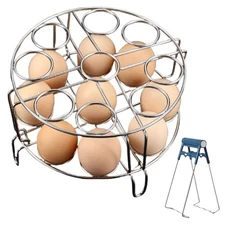 2Pcs Egg Steamer Rack with Hot Plate Gripper Set, Stackable Trivet for Instan...