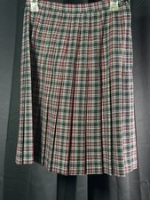 Vintage 90s Christy Girl Plaid Pleated Skirt Women s Size 10 Made USA Midi