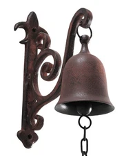Vintage Cast Iron Dinner Bell for Entryway, Indoor/Outdoor Decor, Antique Style