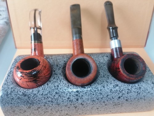 Portapipe 3 posti da tavolo In Ceramica Per Pipe Dunhill Castello Peterson Etc - Picture 5 of 9