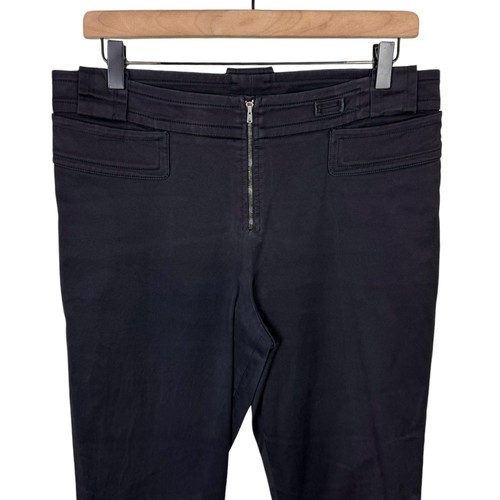 Yves Saint Laurent YVS 6 Black Chino Exposed Zipper Sim Straight Cropped Pants - Picture 2 of 10
