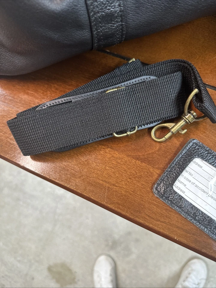 2 bolsos de lona vintage de cuero negro 18 x 14 x 8 Foto 4 de 4