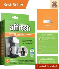 Coffee Maker Cleaner - 3 Unscented Tablets for Multi-Cup & Single-Serve Brewers