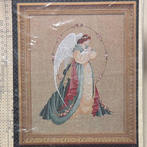 Lavender and Lace Cross Stitch Chart DMC “Guardian Angel” Embroidery Pattern - Picture 1 of 4