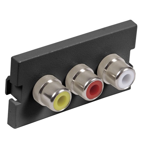 Hubbell IM3RS1BK Istation Module W/3Rca Solder 1U Black - Picture 1 of 2