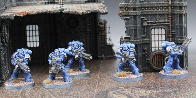Space Marines  Ultramarines 5x Heavy Intercessors - Artist Painted #4352