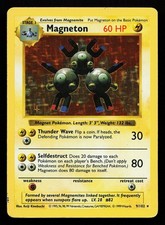 Magneton 9/102 Holo Rare Base Set (Shadowless) Pokémon Card