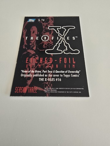 The X-Files 'Season Three': Etched-Foil Card (#i4) Topps 1996 *VGC - Picture 4 of 6