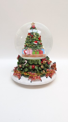 Globo de nieve de Navidad Papá Noel en trineo escena móvil decoración festiva adorno - Imagen 8 de 23