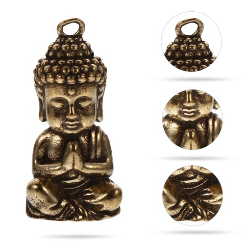 2 Pcs Brass Buddha Ornaments Jewelry Pendant Charm Chinese Style - Picture 5 of 12