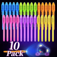 10Pcs Invisible Ink Pen Magic Pen with UV Light Disappearing Ink Pens for Kids P